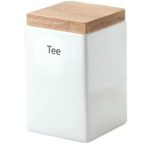 Continenta Vorratsdose Quadratisch Aus Keramik Mit Holzdeckel 10 Cm/ 10 Cm/ 12,5 Cm, 800 Ml 8